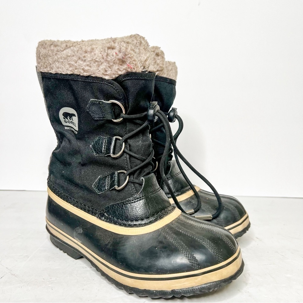 Sorel Yoot PAC 1964 Caribou Black Winter Snow Boots Insulated Waterproof Size 6
